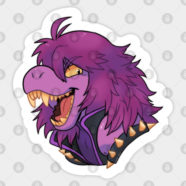 Purple reptile smile Sticker by Grethe_B